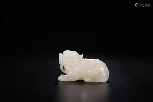 A Chinese Carved Jade Foo-Dog Decoration