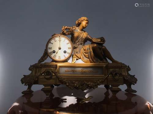 A European Gilt Bronze Clock