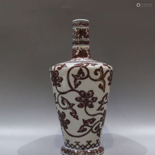 A Chinese Iron-Red Porcelain Vase