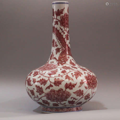 A Chinese Iron-Red Porcelain Vase