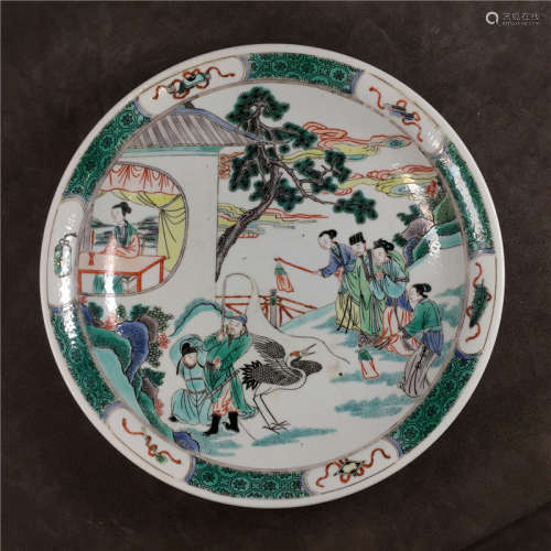 A Chinese Wu-Cai Porcelain Plate