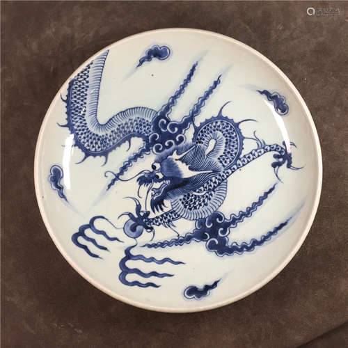 A Chinese Blue and White Porcelain Plate