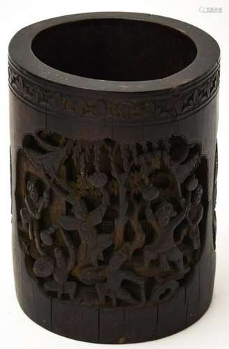 Chinese Hand Carved Bamboo Brush Holder