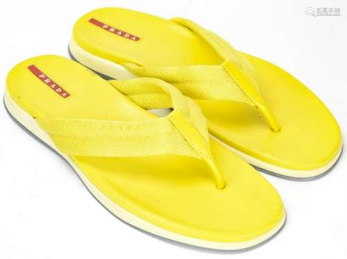 Prada Yellow Flip Flops Size 8