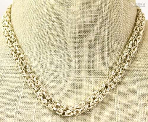 Vintage Woven & Textured Sterling Silver Necklace