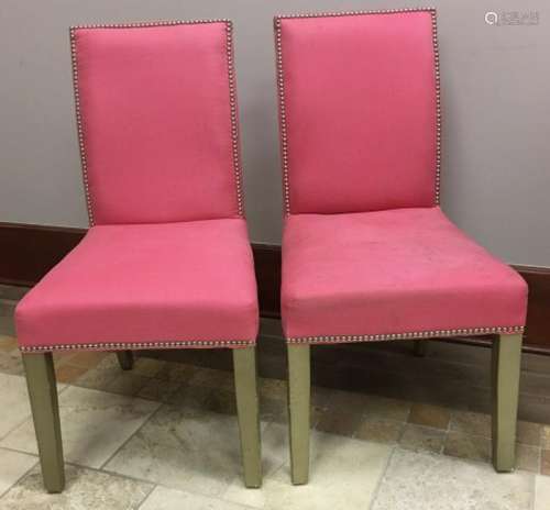 2 Parsons Style Fabric Upholstered Side Chairs