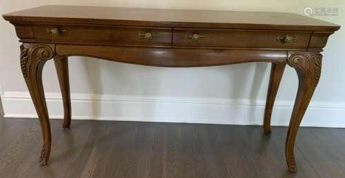 French Louis XV Style Console Table W Drawers