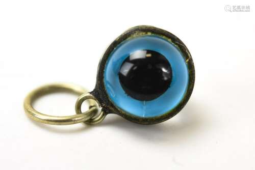 Vintage Art Glass Evil Eye Necklace Pendant Charm