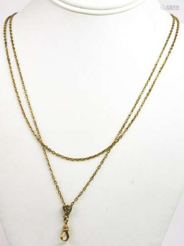 Antique 19th C Gold & Gold Filled Guard Chain