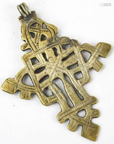 Large Scale Medieval Primitive Style Cross Pendant