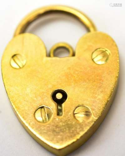 Antique 9kt English Gold Heart Padlock Charm