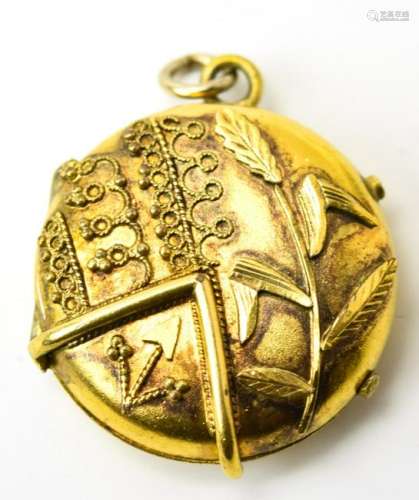 Antique Gold Filled & Gold Topped Locket Pendant