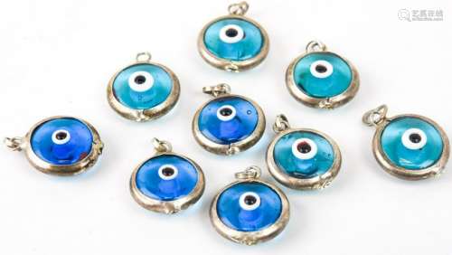 Collection of Art Glass Evil Eye Charms / Pendants