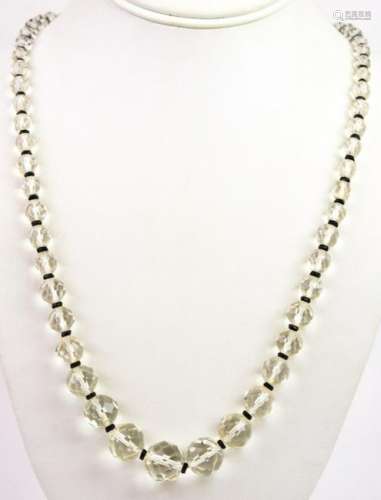 Antique Art Deco Flapper Crystal Bead Necklace