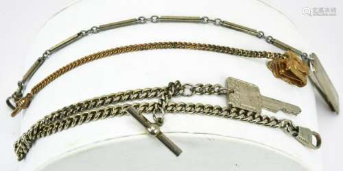 Three Antique / Vintage Watch Fob Chains