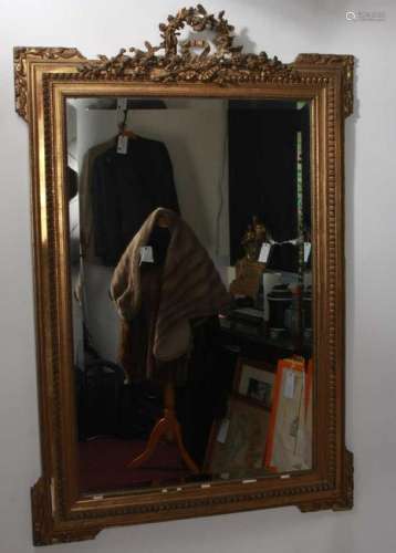 Victorian Style Gilt & Gesso Beveled Mirror