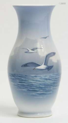 Royal Copenhagen Porcelain Vase W Seagull Motif