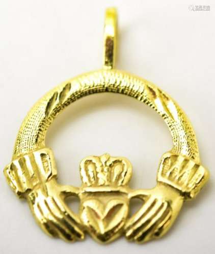 14kt Yellow Gold Irish Claddagh Pendant or Charm
