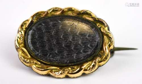 Antique 19th Century Mourning Locket Brooch
