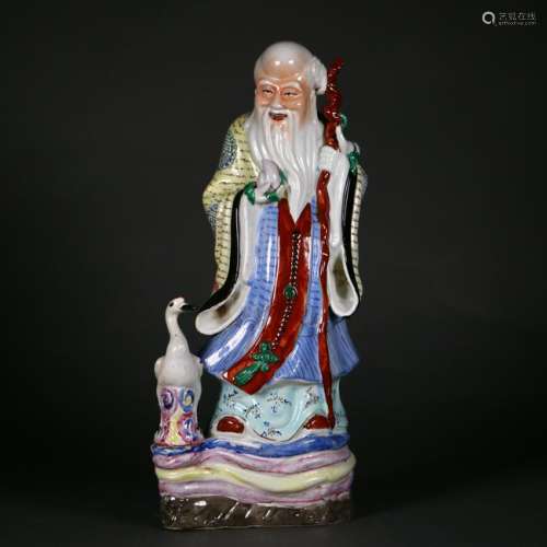 A Chinese Famille Rose Porcelain Statue,Republic Period