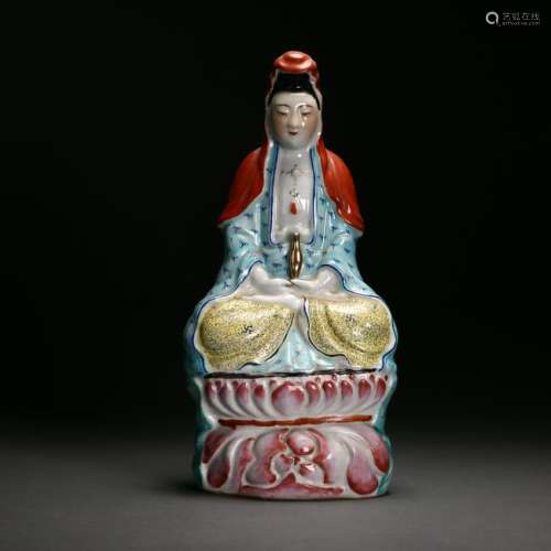 A Chinese Famille Rose Porcelain Guan Yin,Republic