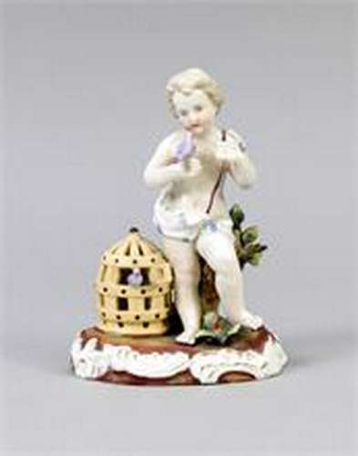 Putto as birdcatcher, England, late 19th century, putto