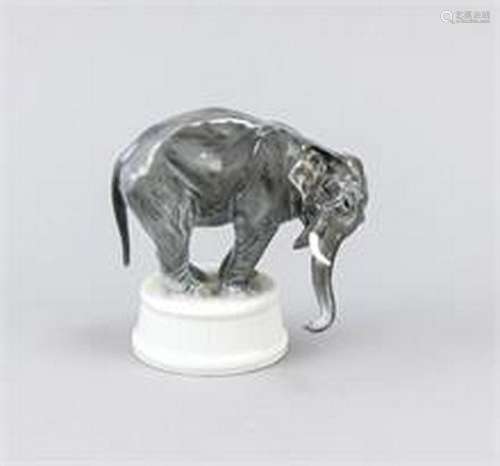 Elephant on pedestal, Rosenthal, Selb, 1920s, designed