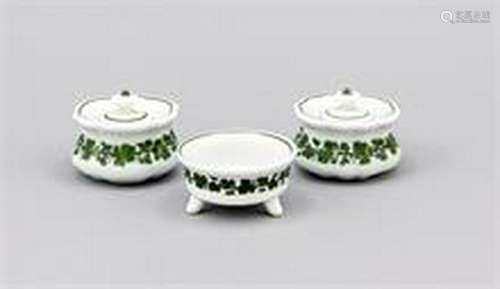 Writing set, 3 pcs., Meissen, 20th cent., Decor vine