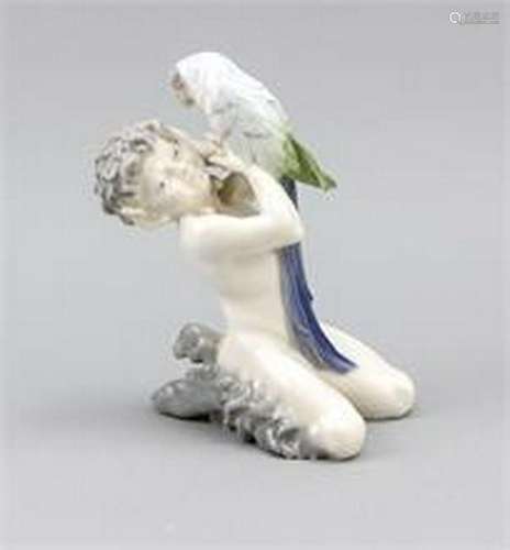 Faun with parrot, Royal Copenhagen, Denmark, mark