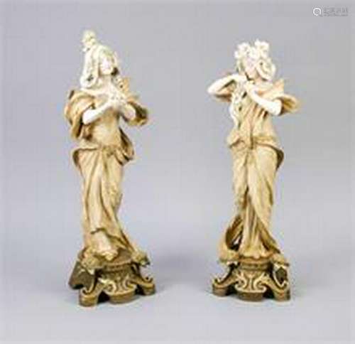 Pair of Art Nouveau figures, Ernst Wahliss, Turn near