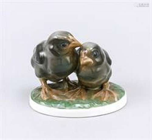 Pair of chicken, Rosenthal, Selb-Bavaria, mark 1922-33,