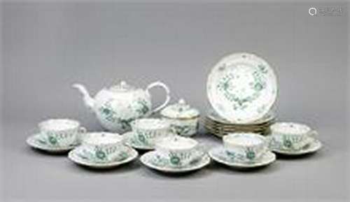 Tea set for 6 persons, 20 pcs., Meissen, after 1950,