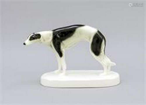 Standing Borzoi, Goldscheider, Vienna, 1920s, ceramics,