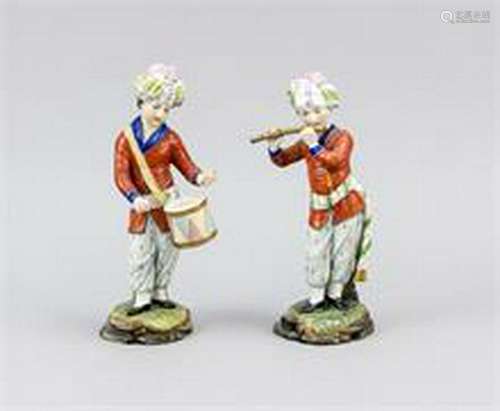 Two musicians, Höchst Damm, 19th century, flute