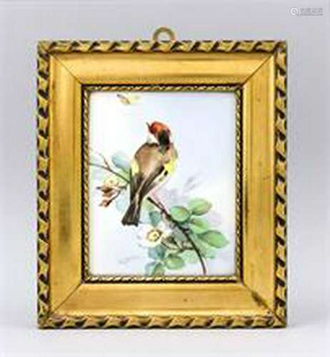 Porcelain tile with painting, German, 20th cent.,