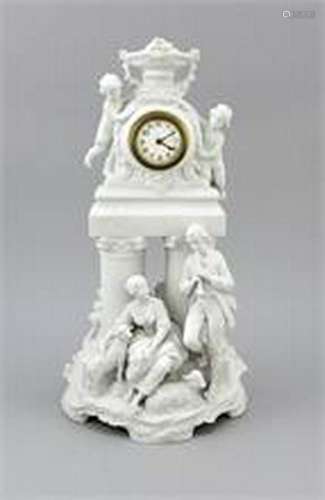 Figurine clock, German, 20th cent., clock, carried by 2