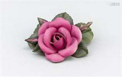 Decorative object in the form of a rose, Capodimonte,