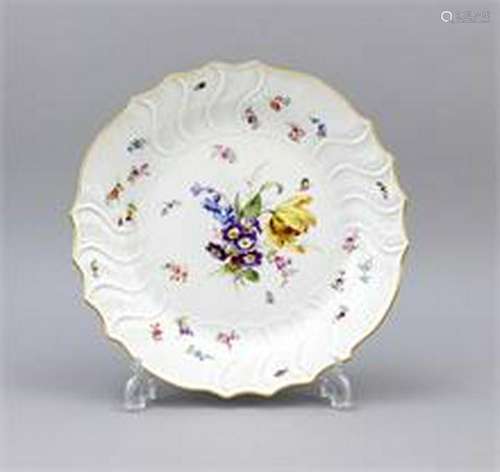 Round plate, Meissen, mark 1850-1924, 1st quality, form