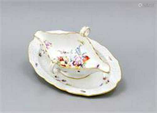 Sauciere with solid saucer, Meissen, mark 1850-1924,