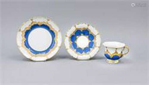 Coffee pomp set, 3 pcs., Meissen, after 1950, 2nd