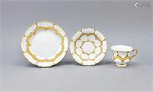 Coffee pomp set, 3 pcs., Meissen, after 1950, 1st