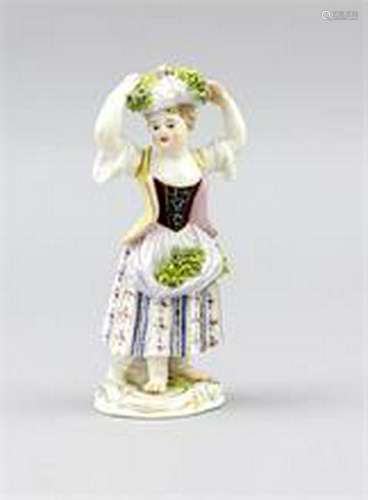 Gardener girl with bundle, Meissen, mark 1850-1924, 1st