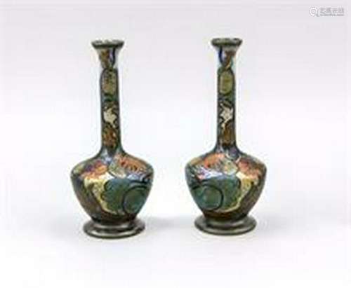 Two Art Nouveau vases, Gouda, Holland, 20th century,