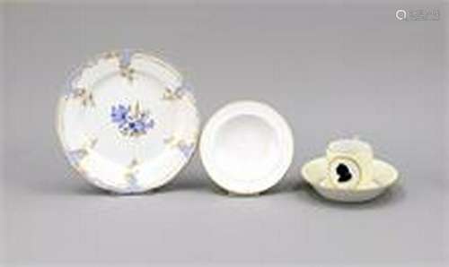 Plate, bowl, cup and saucer, KPM Berlin, marks 1962-92,