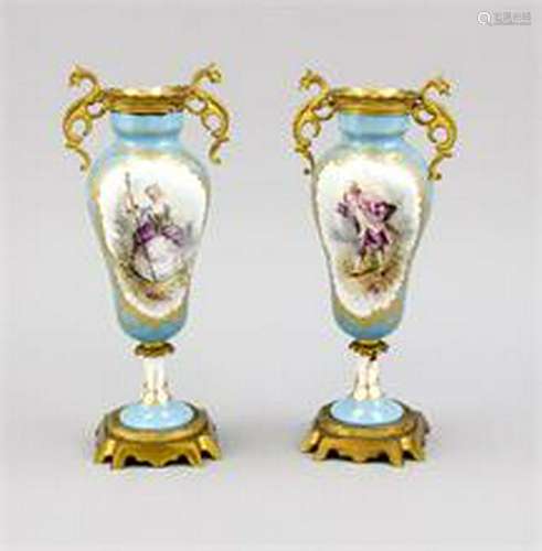 Pair of vases, Strasbourg, France, around 1900,