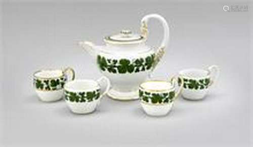 Teapot and 4 cups, Meissen, Anf. 20th century, 1st and