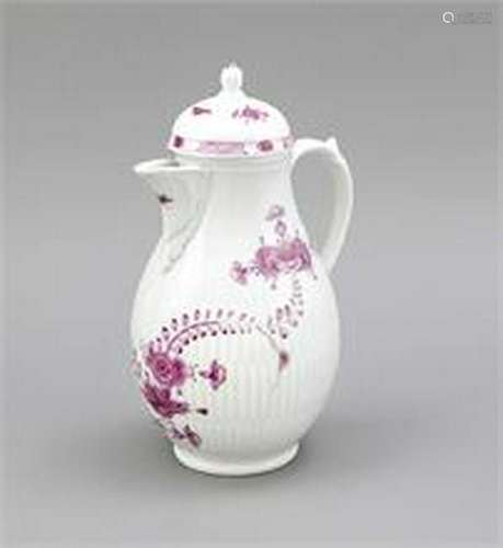 Coffee pot, KPM Berlin, c. 1780, slightly bulbous,