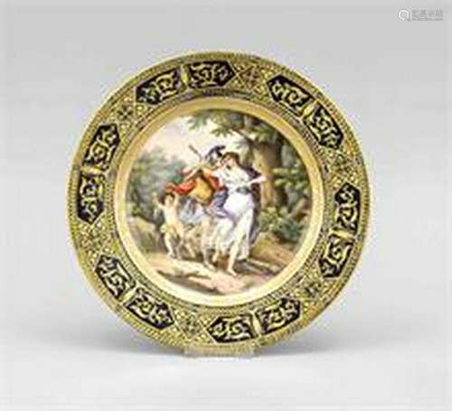 Splendid plate, Vienna, 19th century, polychrome