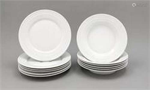 Twelve plates, KPM Berlin, marks 2nd h. 20th c., 2nd