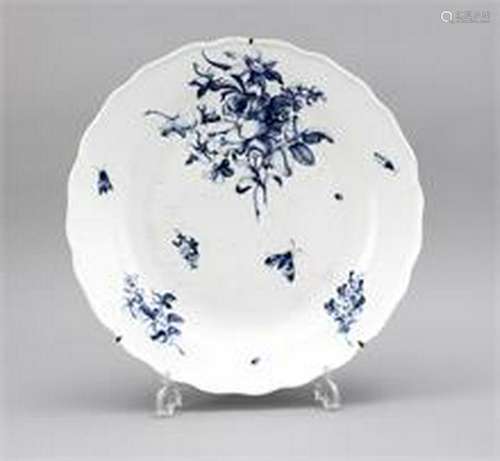 Large round bowl, Meissen, 18th century, wavy edge,